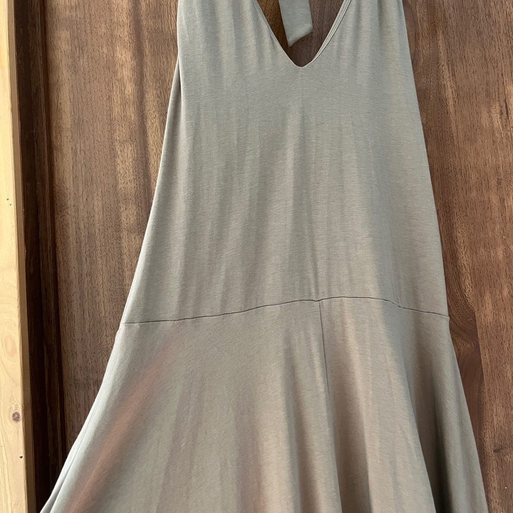 Lands' End Backless Dress in Olive Green